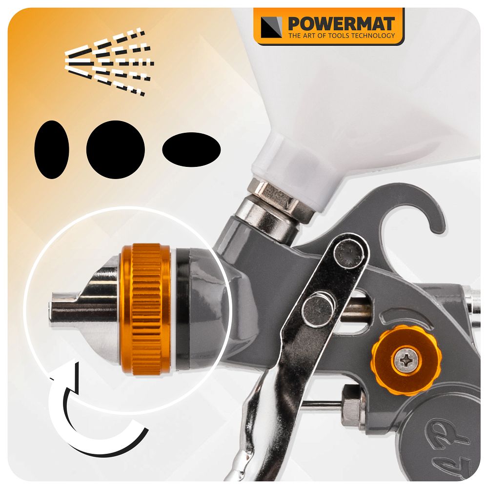 Pistol de vopsit HVLP PM-PDM-170TZ, 600 ml, 170 l / min, Powermat PM1425