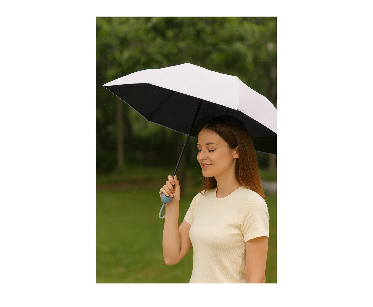 Umbrela pliabila cu protectie UV UPF50+, 90 cm, husa gri, Lean 27700