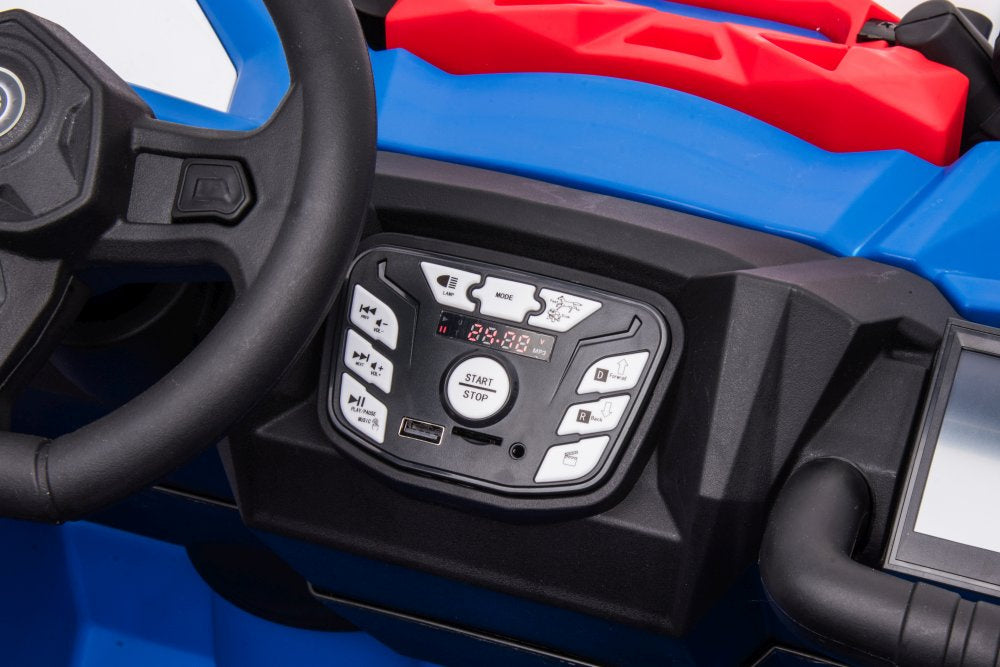 Masina electrica Buggy UTV Police Blue 4 x 4 cu acumulator, albastru, Lean 9816