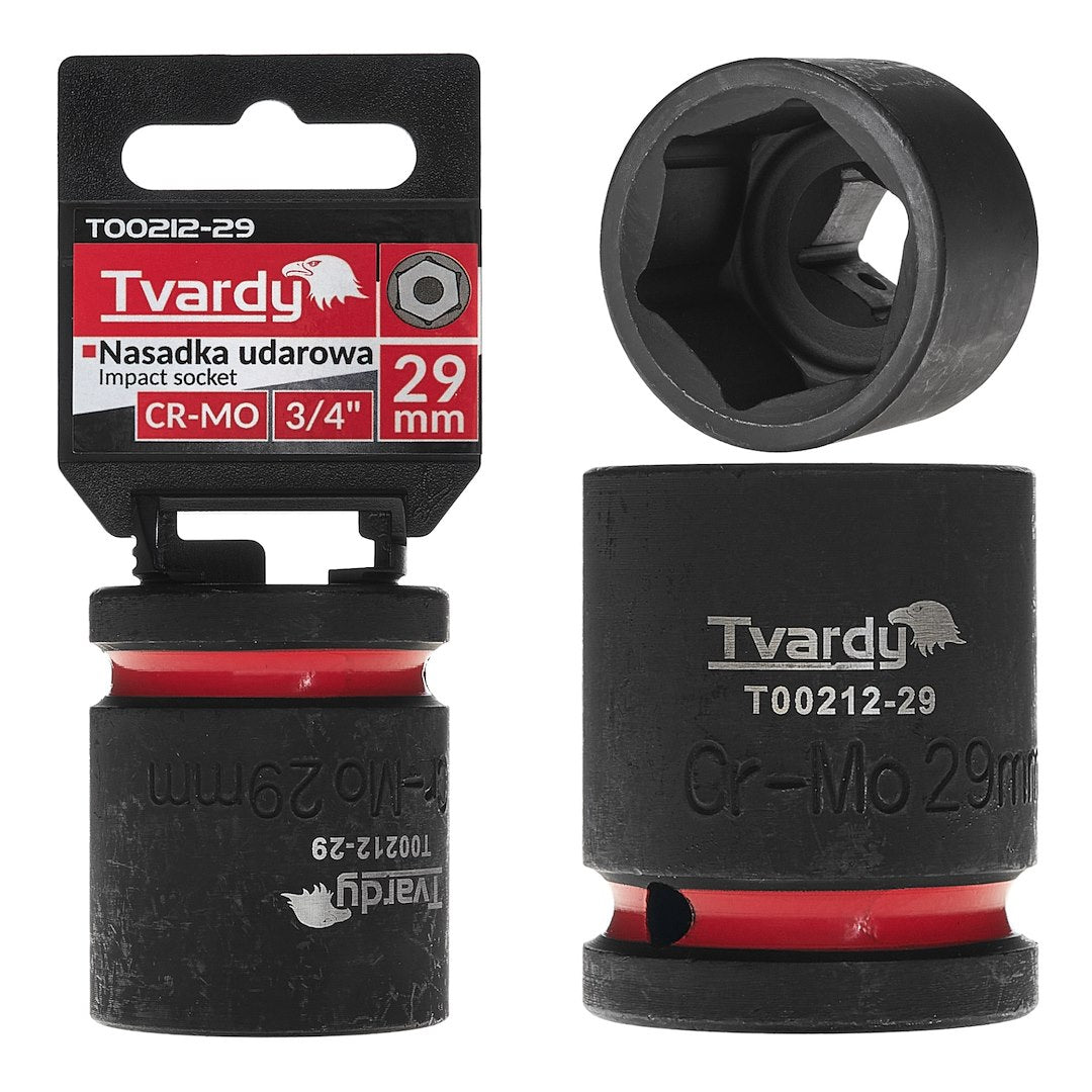Cheie tubulara de impact in 6 puncte 3 / 4", 29 mm, Cr-Mo, Tvardy T00212-29