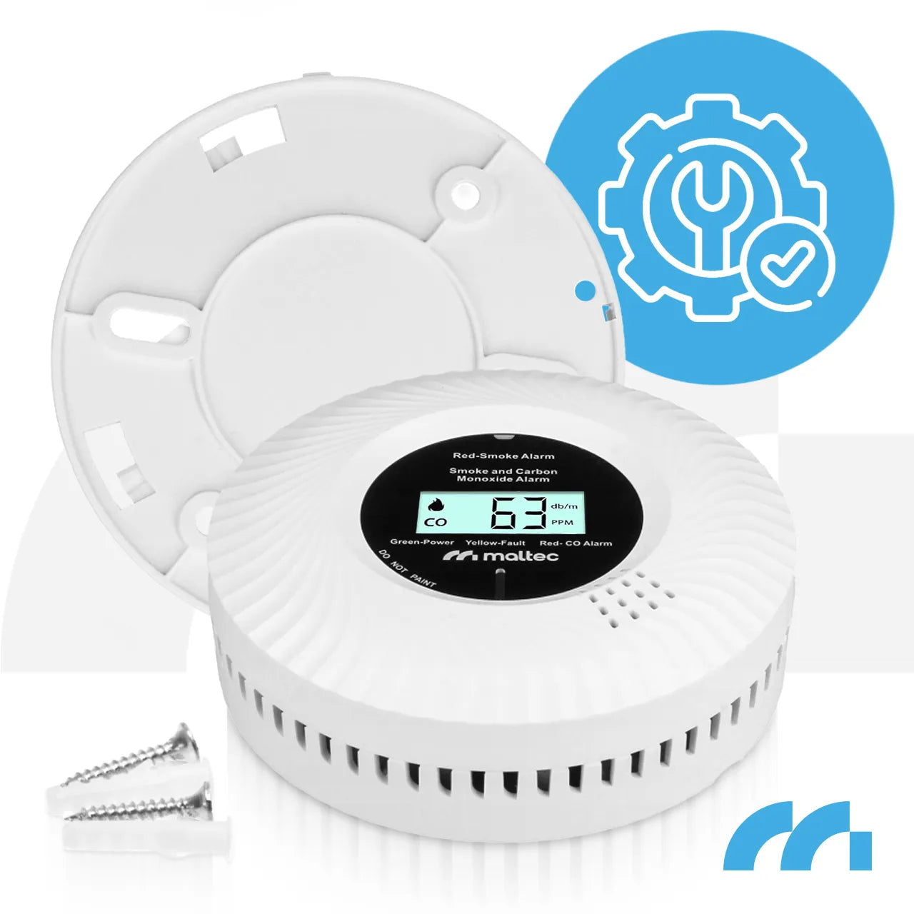 Detector 2 in 1 monoxid de caron si fum SafeSensor5000, afisaj LCD, MalTec 113561