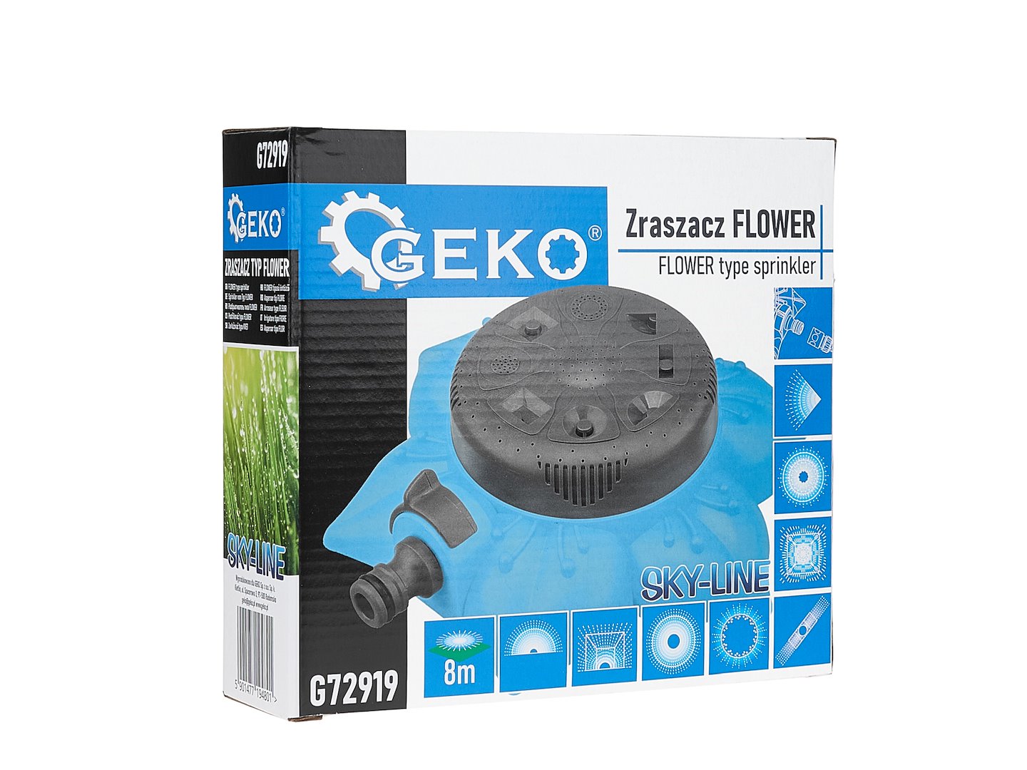 Pulverizator Flower cu 8 functii Sky-Line, Geko G72919