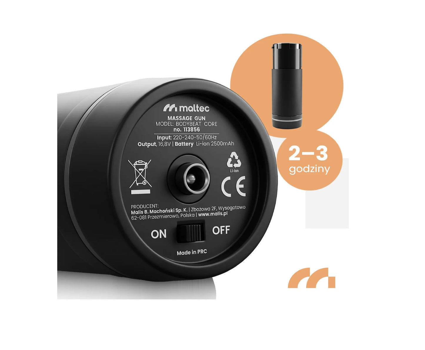 Pistol de masaj cu capete 10 capete interschimbabile, afisaj LCD, MalTec 113856