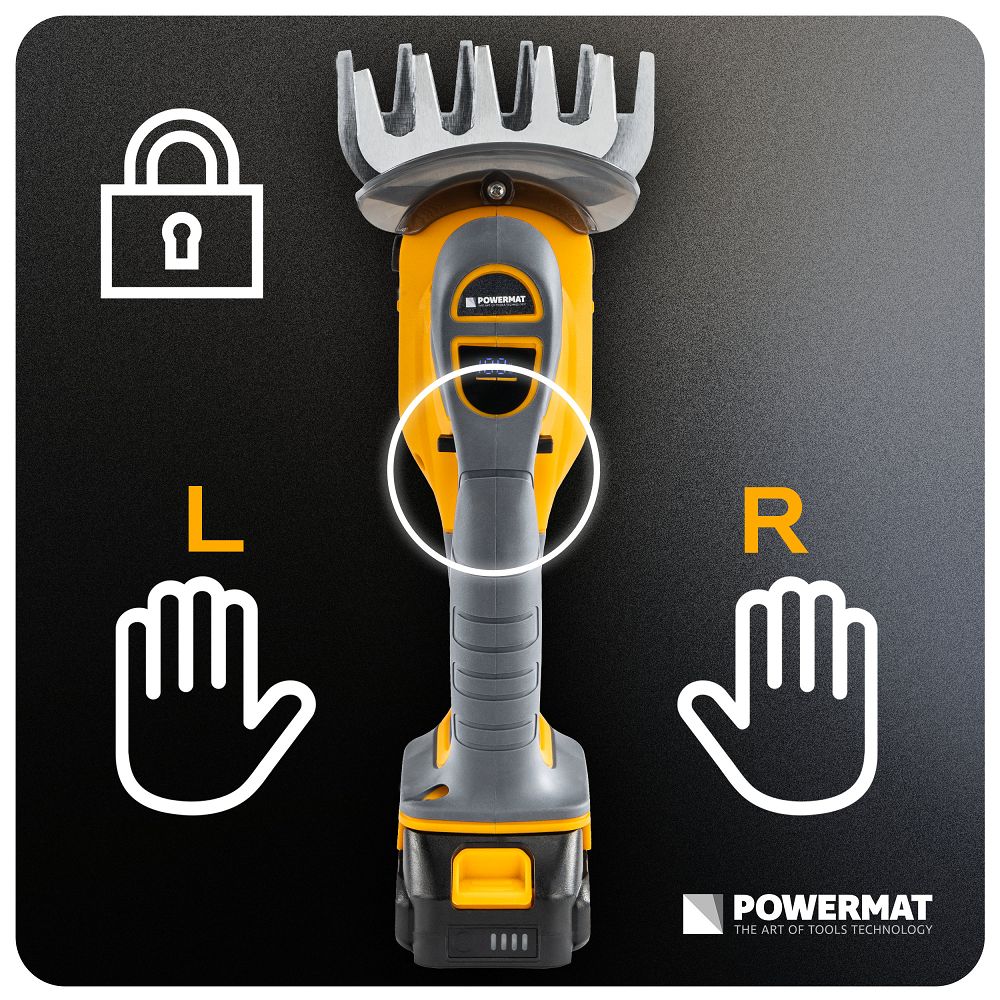 Foarfeca electrica pentru arbusti si gard viu cu acumulator PM-ANTK-21VM, 2 Ah, 21 V, Powermat PM1630