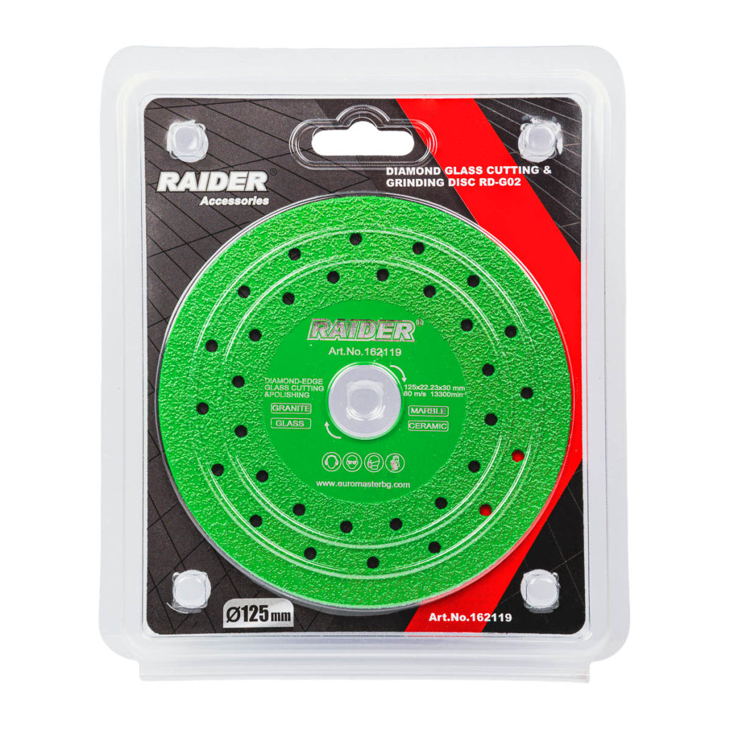 Disc diamantat pentru taiere sticla RD-G02, 125x22,23x30mm, Raider 162119