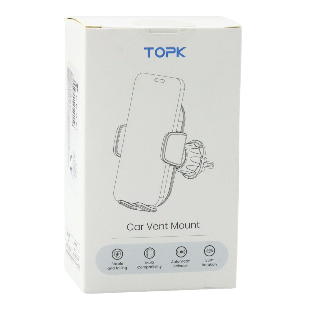 Suport auto pentru telefon Topk cu brate reglabile, 10,7 × 13,4 cm, Lean 24865