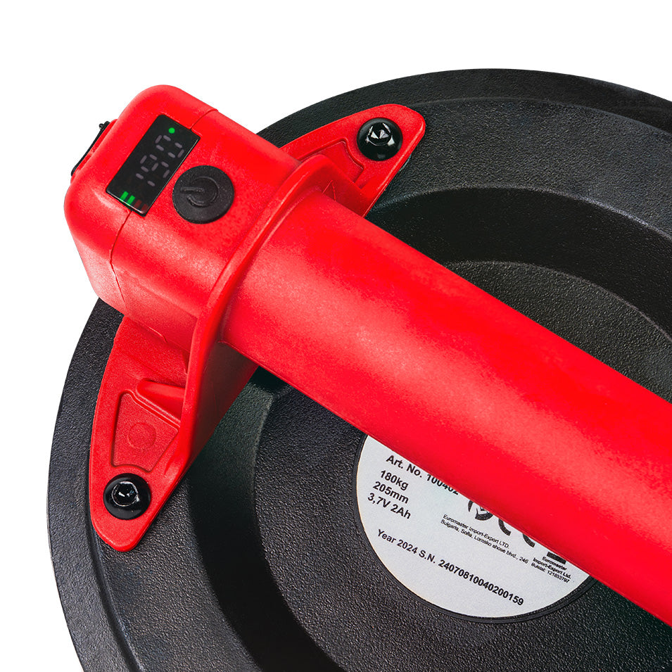 Ventuza pentru sticla cu acumulator RD-CSC01, 180 kg, 205 mm, 3.7 V, 2 Ah, Raider 100402