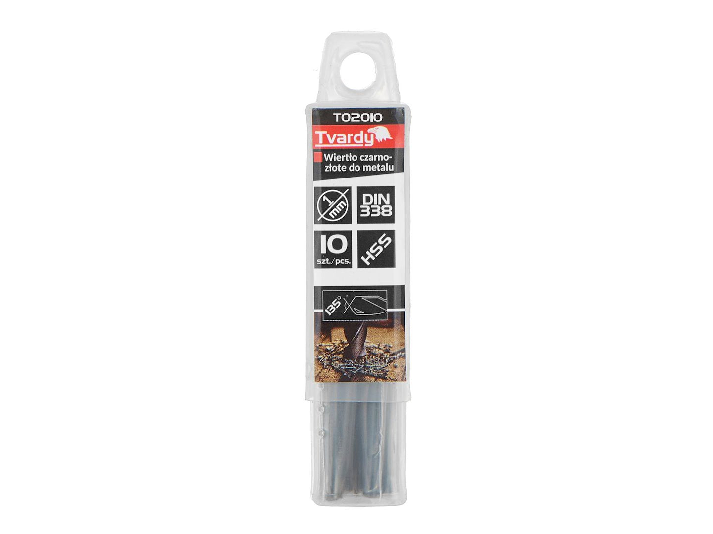 Set 10 burghie HSS pentru metal, 1 mm, 10 bucati, Tvardy T02010