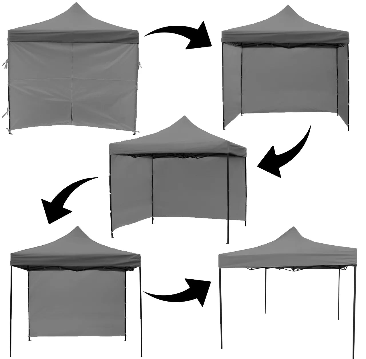 Cort de gradina pavilion3 x 3 x 3.1 m, gri, MalTec 112815