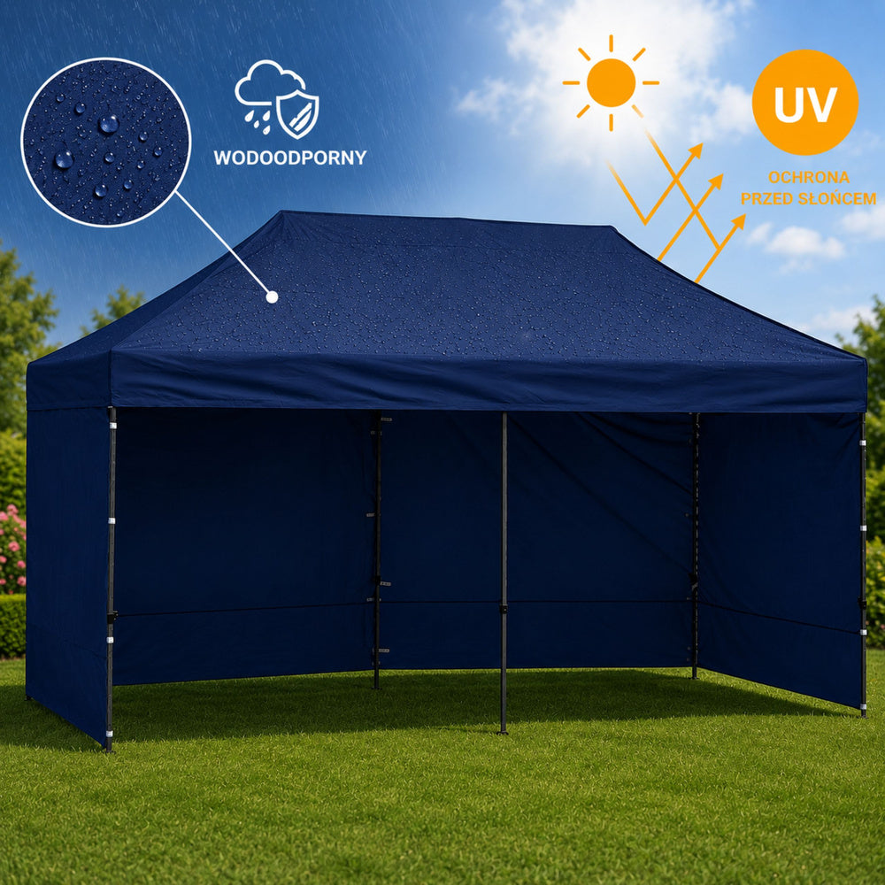 Pavilion de gradina, albastru, 3 x 6 m, Lean 29334