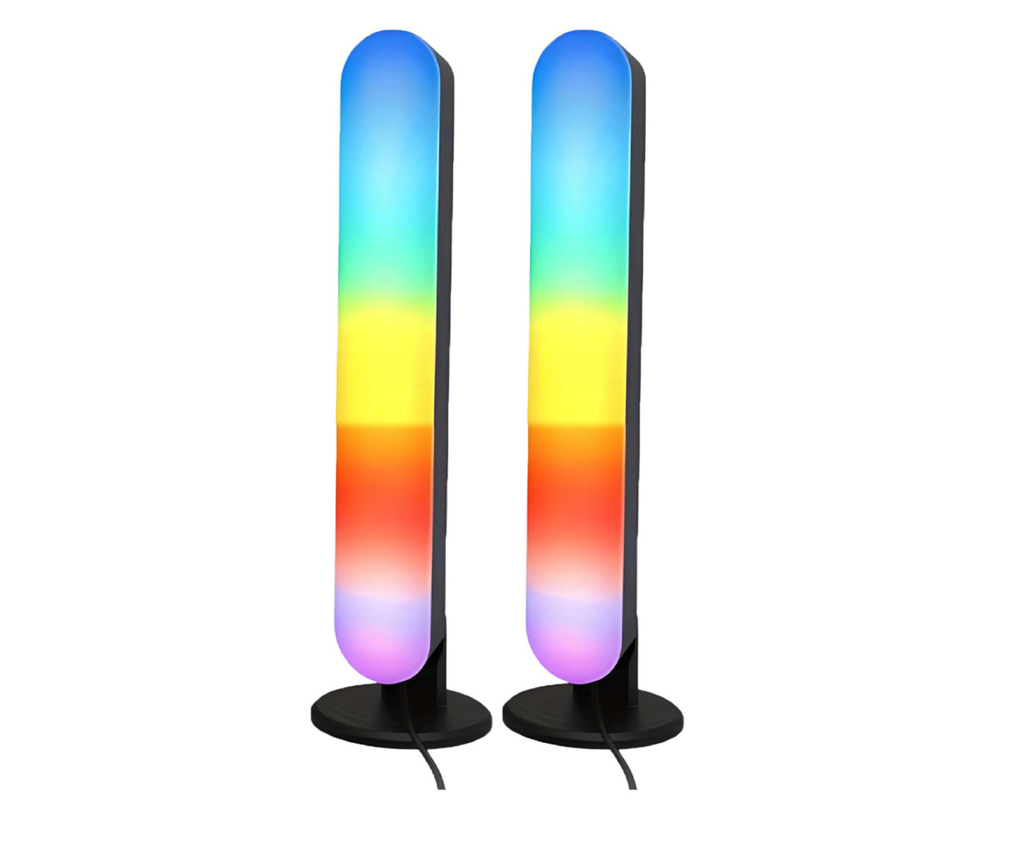 Set 2 lampi ambientale LED RGB cu telecomanda, 16 culori, 24.8x4.1x3.5cm, Lean 27687