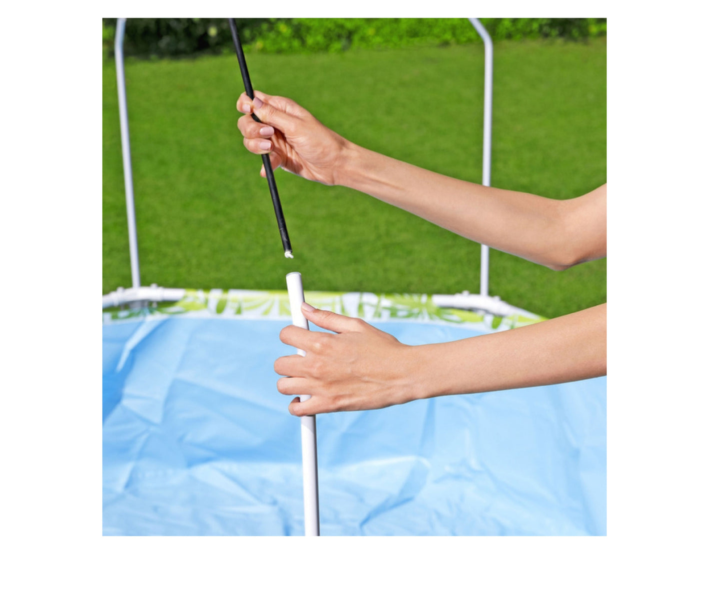 Piscina rotunda pentru copii cu parasolar, verde, 244 cm x 51 cm, Bestway 20078