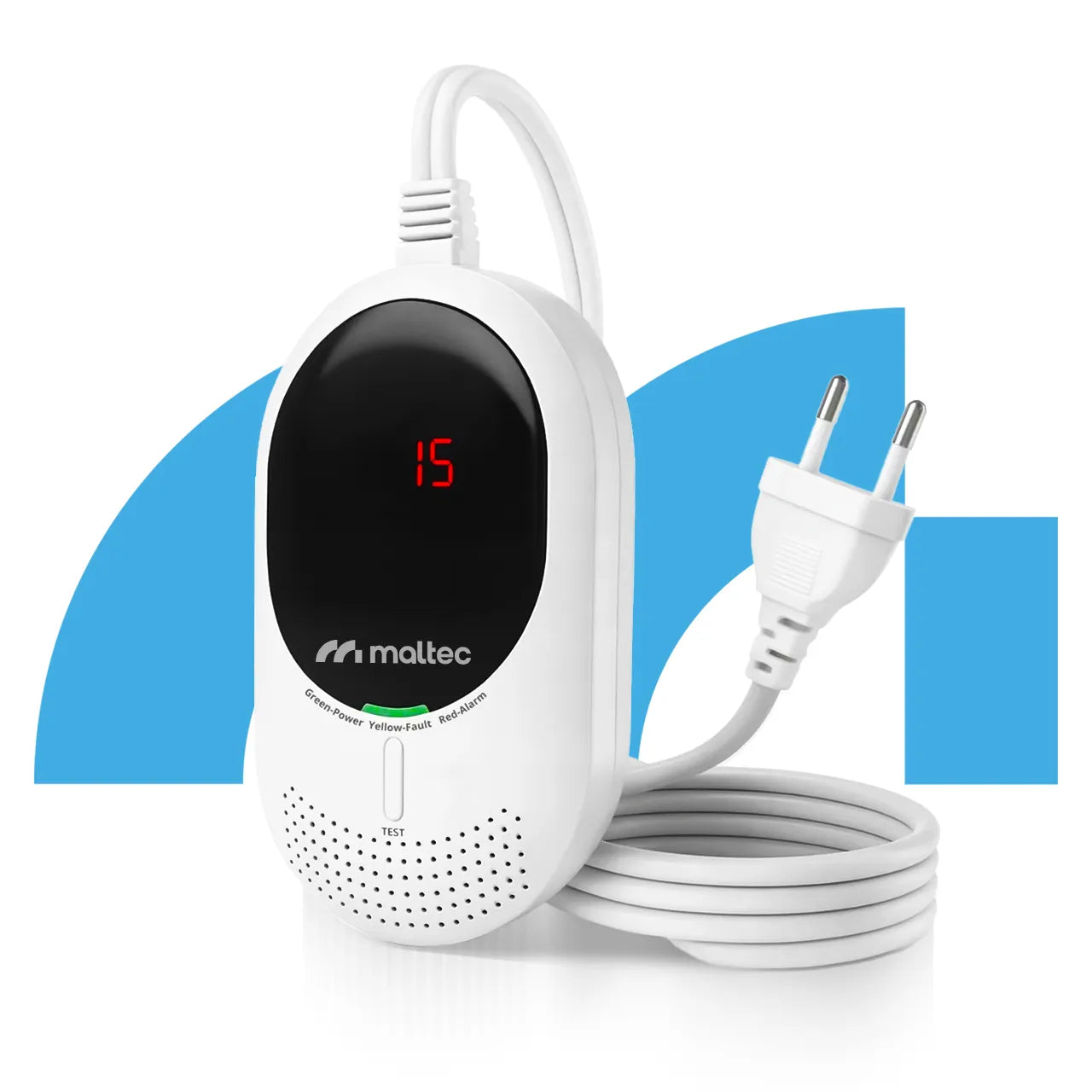 Detector 2 in 1 pentru CO2 si GPL SafeSensor5000, afisaj LCD, MalTec 113563