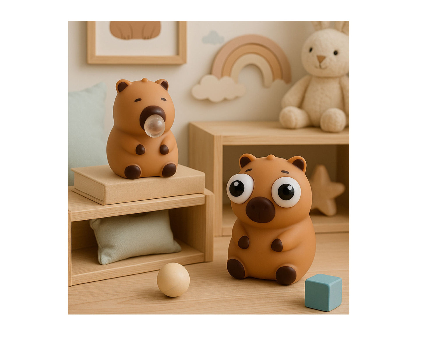 Jucarie antistres Capybara, 8.5 cm, maro, Lean 28124