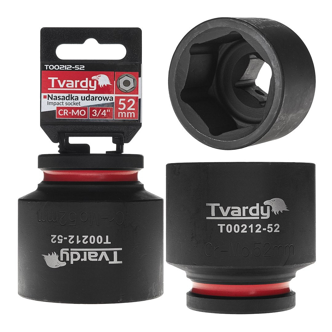 Cheie tubulara de impact in 6 puncte 3 / 4", 52 mm, Cr-Mo, Tvardy T00212-52