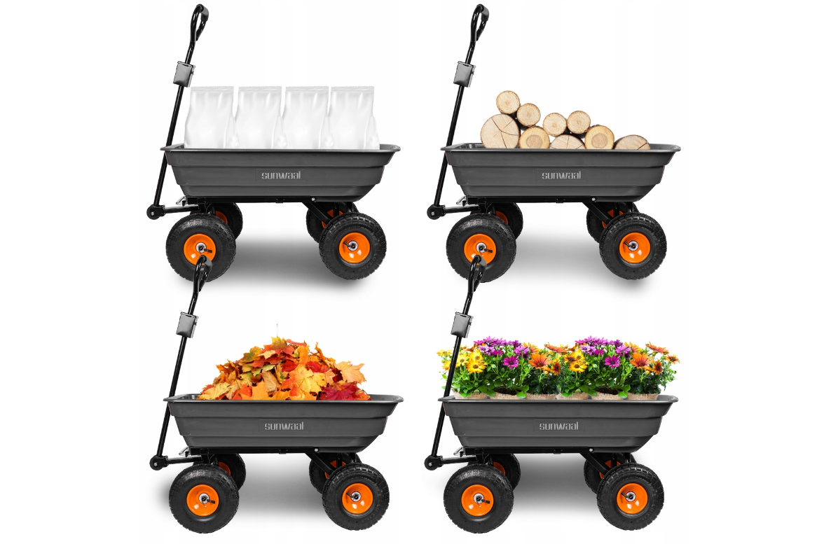 Carucior de gradina Sunwaal, capacitate maxima 300 kg, 75 l, MalTec 112818