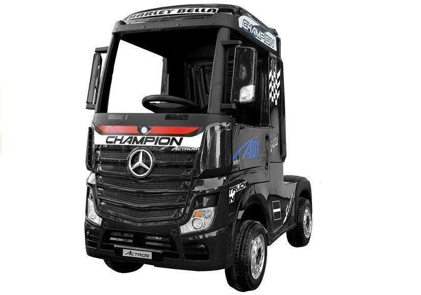 Masinuta electrica camion Mercedes Benz Actros, negru, Lean 5235