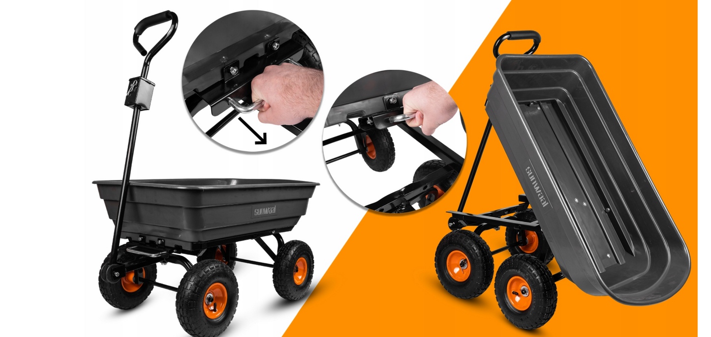 Carucior de gradina Sunwaal, capacitate maxima 300 kg, 75 l, MalTec 112818