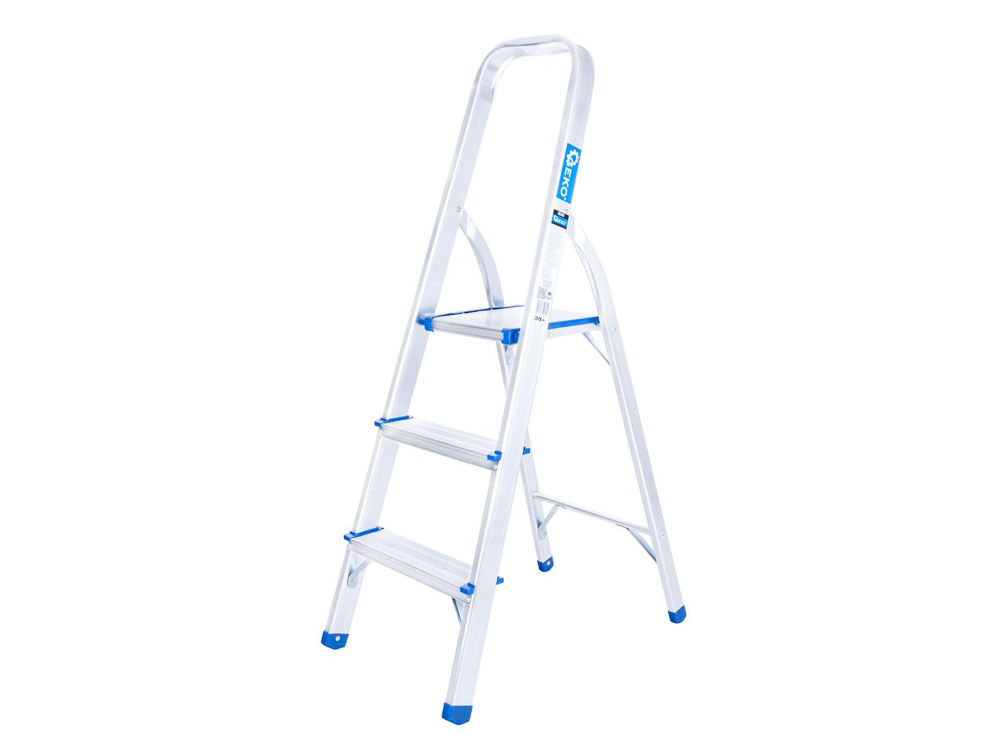 Scara pliabila din aluminiu cu 3 trepte, inaltime de lucru 2.54 m, capacitate maxima 150 kg, Geko G02415