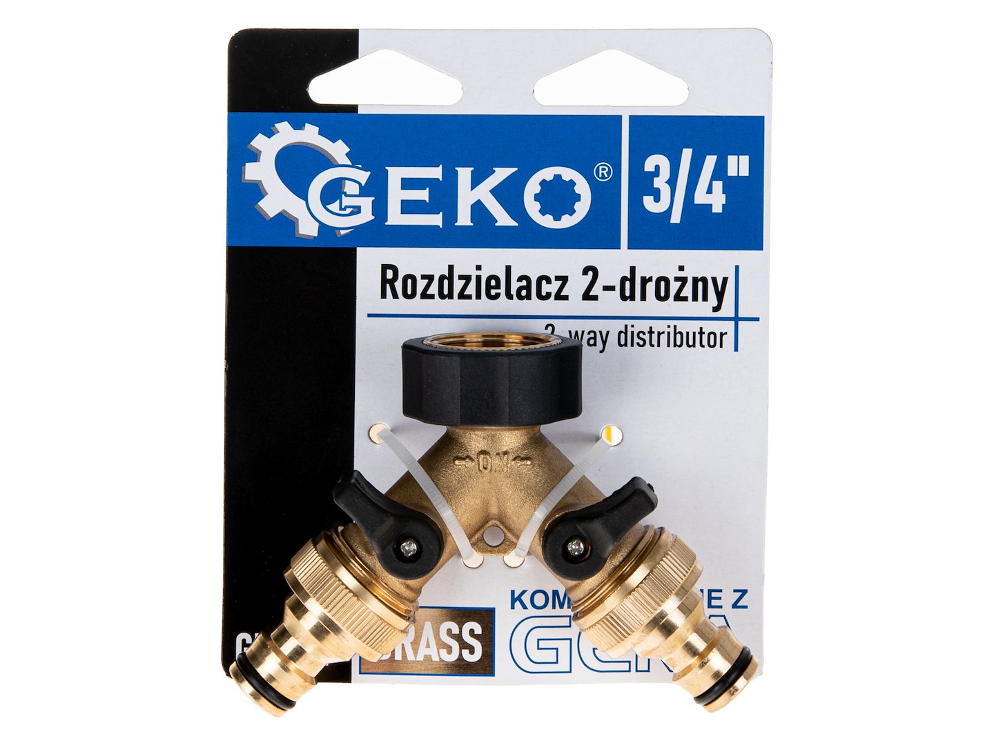 Distribuitor cu 2 cai cu supape GW3/4" x 2 GZ3/4", Geko G70157