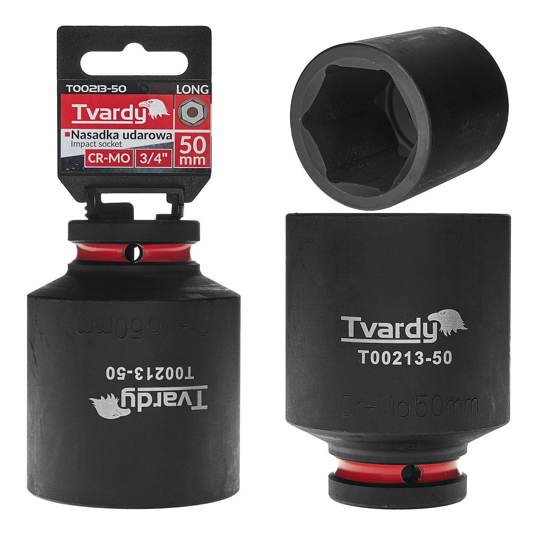Cheie tubulara de impact in 6 puncte 3 / 4", 50 mm, Cr-Mo, Tvardy T00213-50