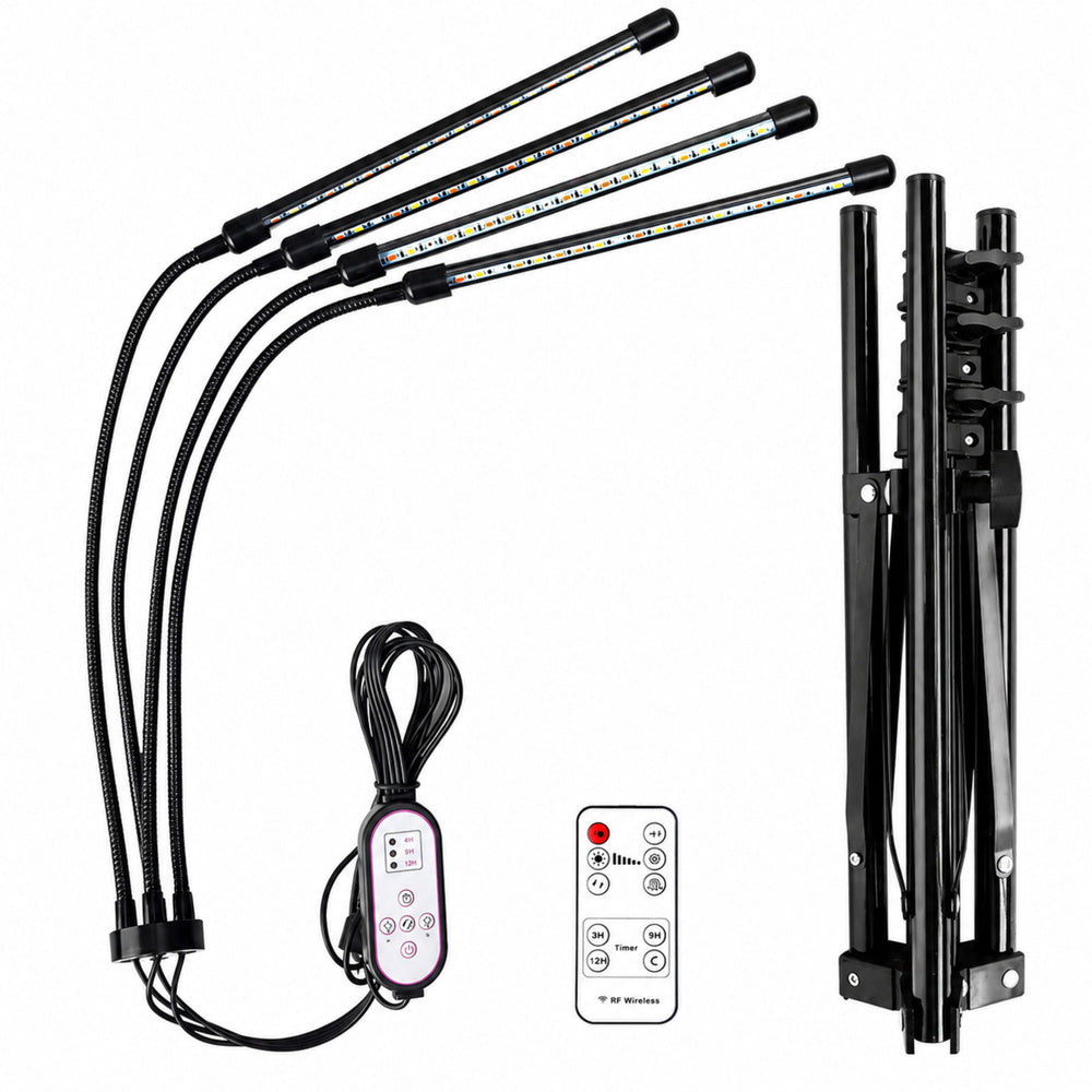 Lampa LED pentru plante cu suport si telecomanda, negru, Lean 29306