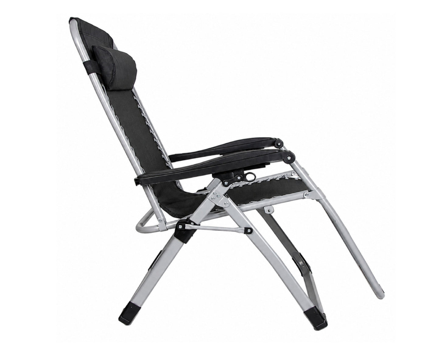 Sezlong de gradina cu tetiera, negru, 177 cm, Lean 29245