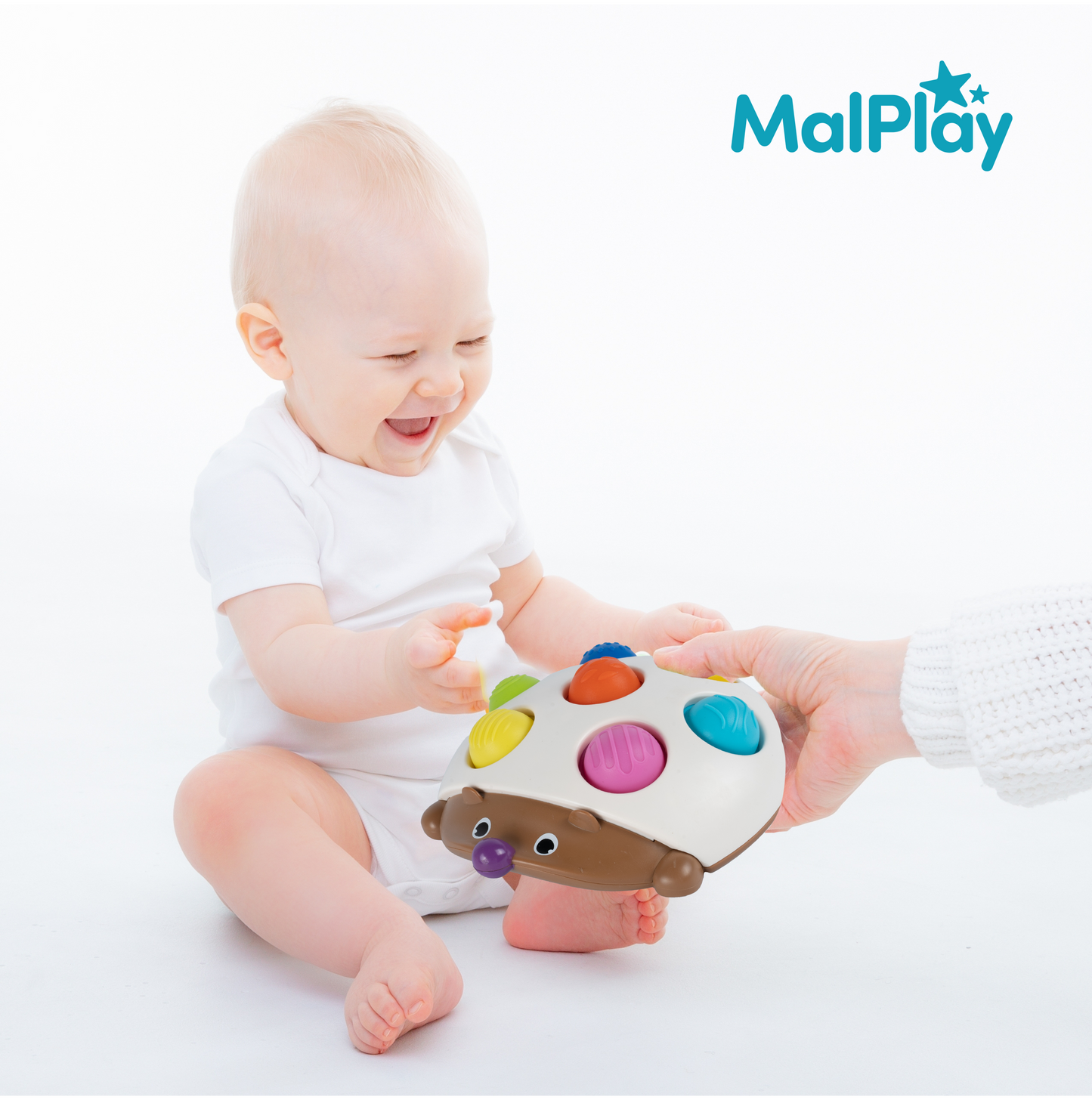 Jucarie senzoriala Pop-It arici, 16cm x 15.5cm x 4cm, MalPlay 111573