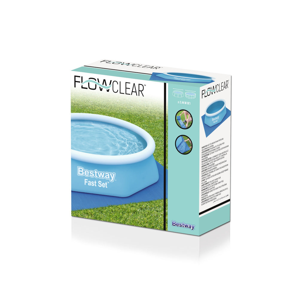 Prelata protectie baza piscina, 274 x 274 cm, polietilena, albastru, Bestway 3050