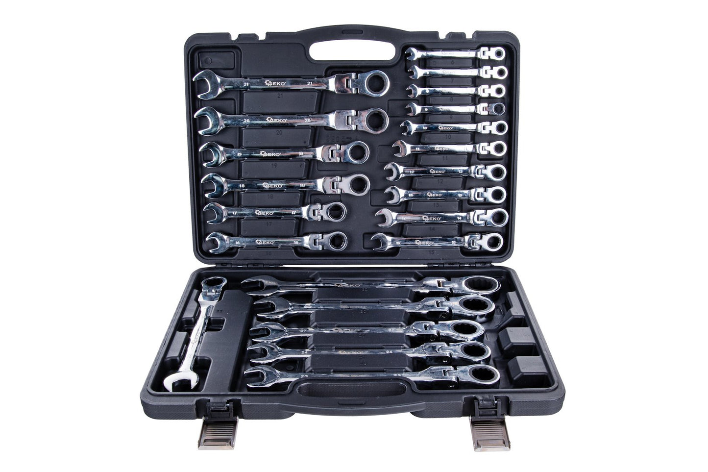 Set 22 chei combinate cu clichet flexibil 6-32mm, Geko G10342