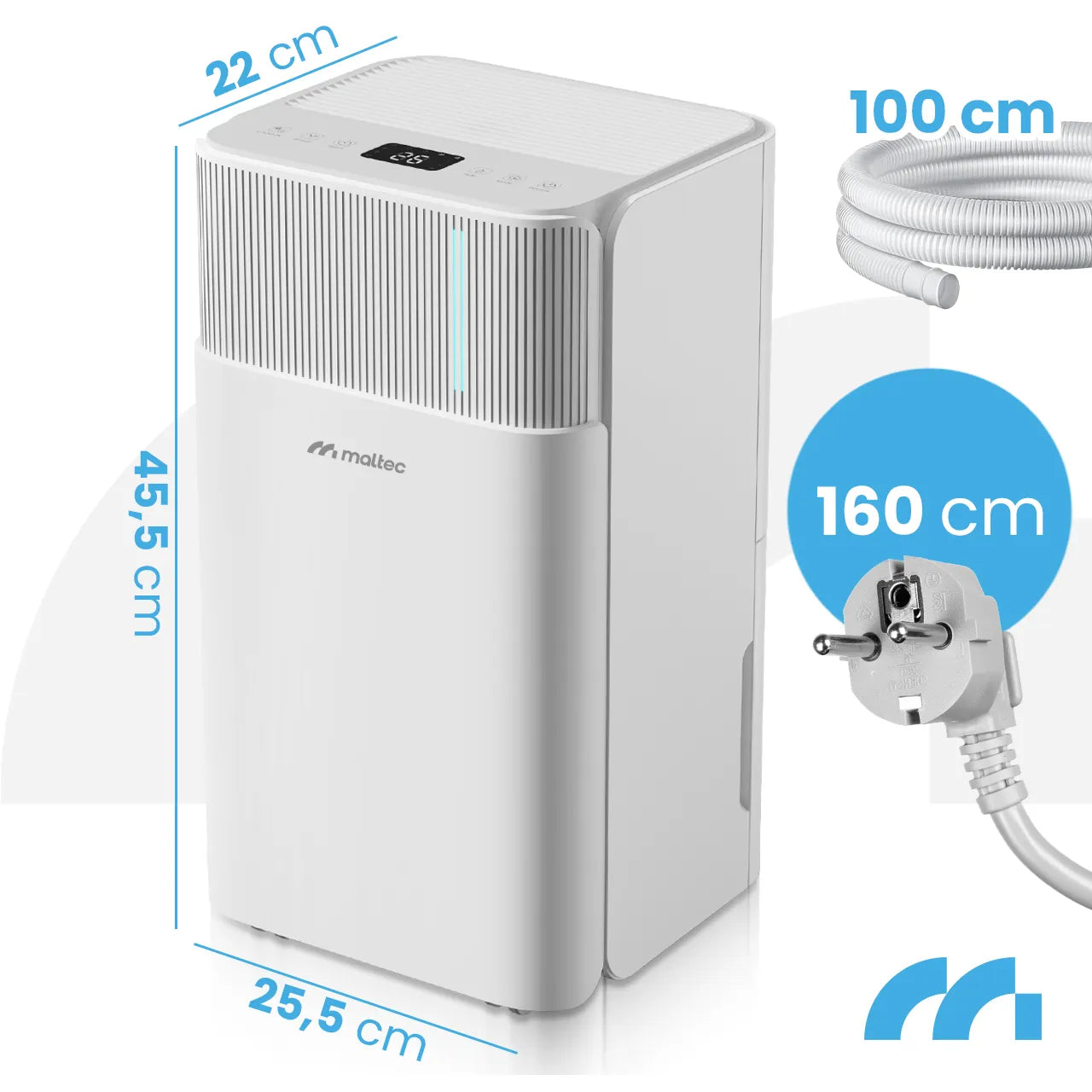 Dezumidificator cu temporizator si Wi-Fi DH-12300, capacitate rezervor 2 l, 200 W, MalTec 113398