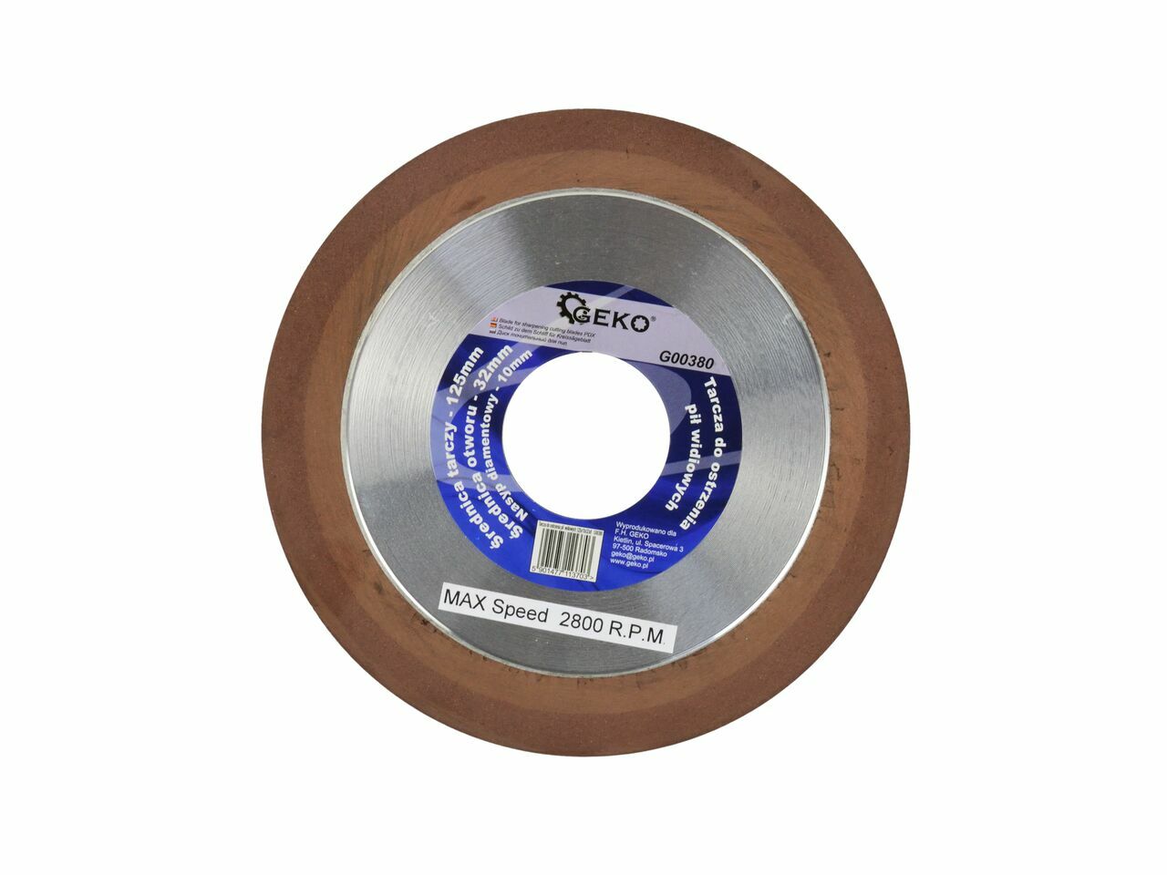 Disc de ascutit pentru lame de fierastrau 125x10x32x8mm, GEKO G00380