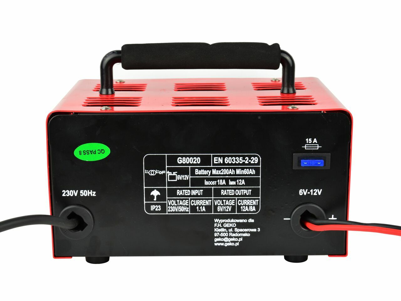 Redresor acumulatori auto cu functie de pornire 75A 6/12V, GEKO G80020