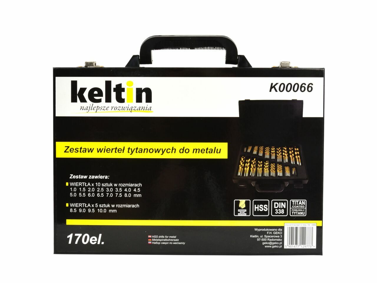 Set burghie HSS titan pentru metal 170 piese, Keltin K00066