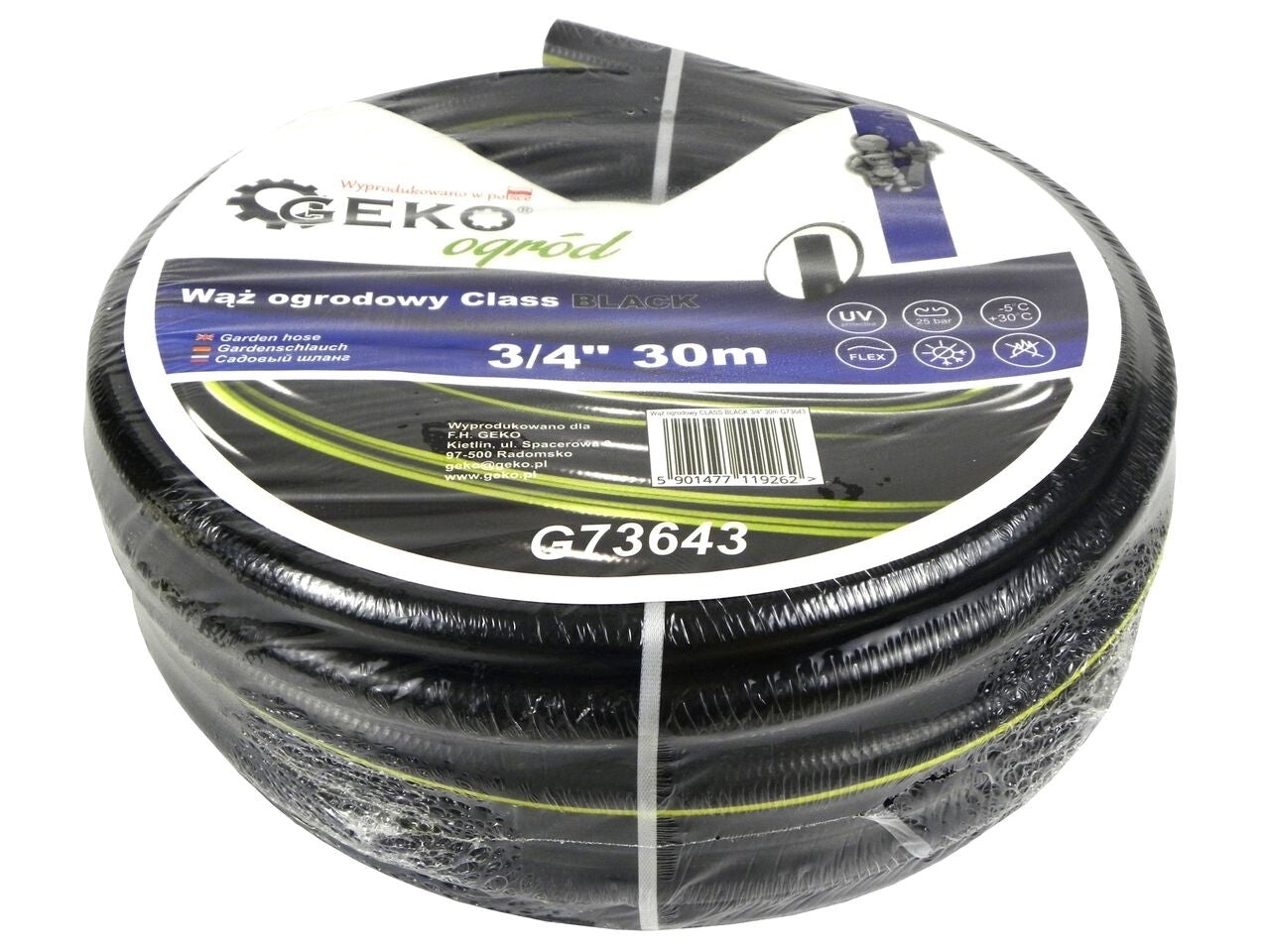 Furtun de gradina CLASS BLACK 3/4" 30m, GEKO G73643