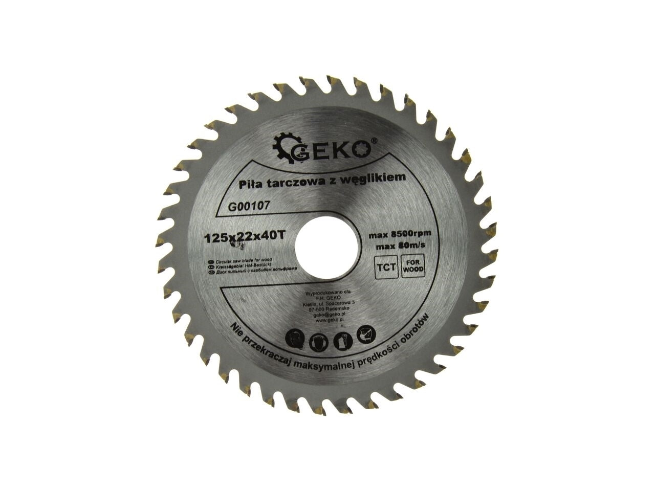 Disc circular pentru lemn 125x22x40T, GEKO G00107