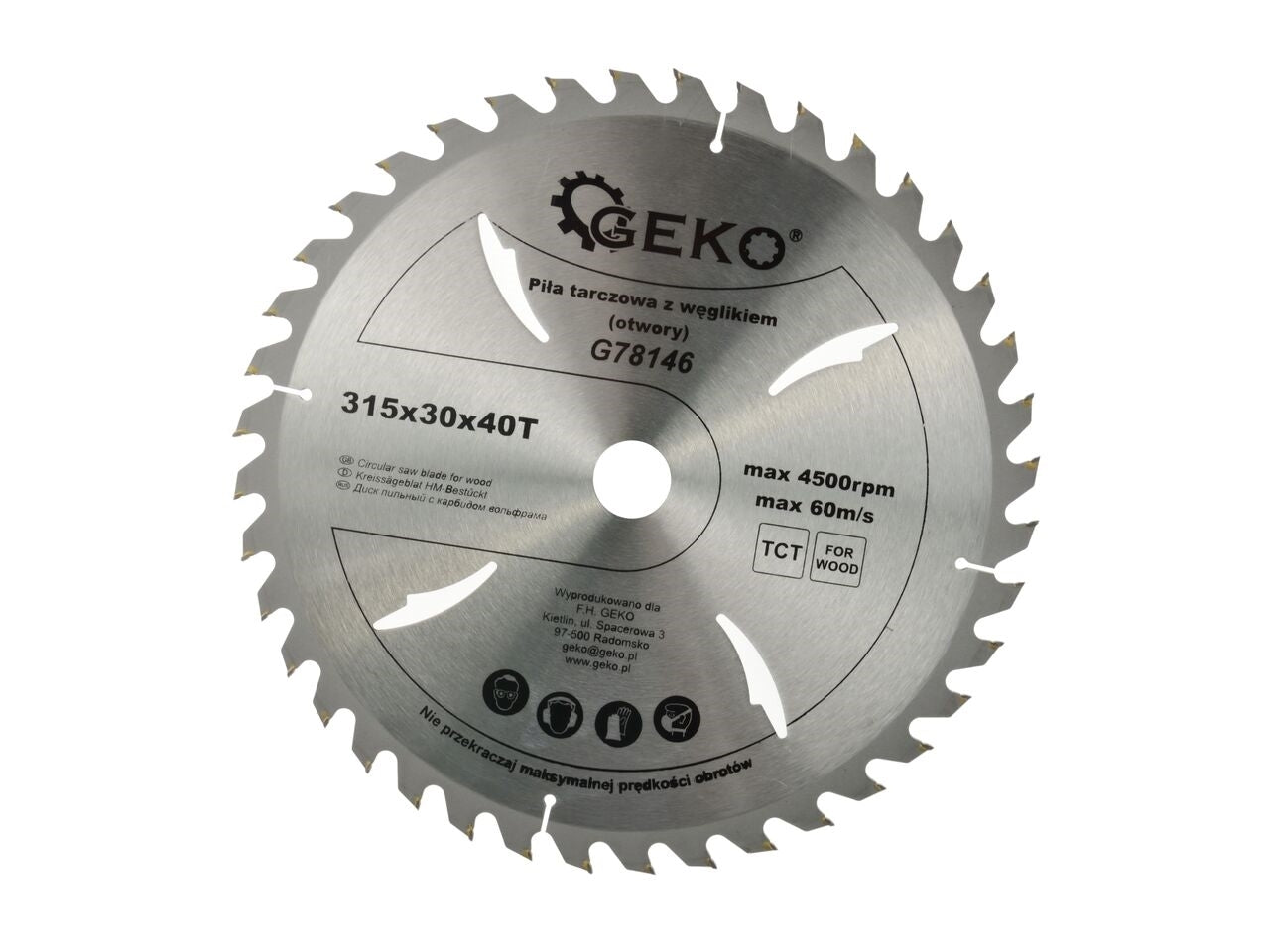 Disc circular pentru lemn 315x30x40T, GEKO G78146