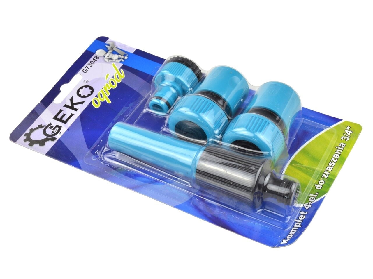 Set 4 conectori pentru furtun de gradina, Geko Blue Line G73048