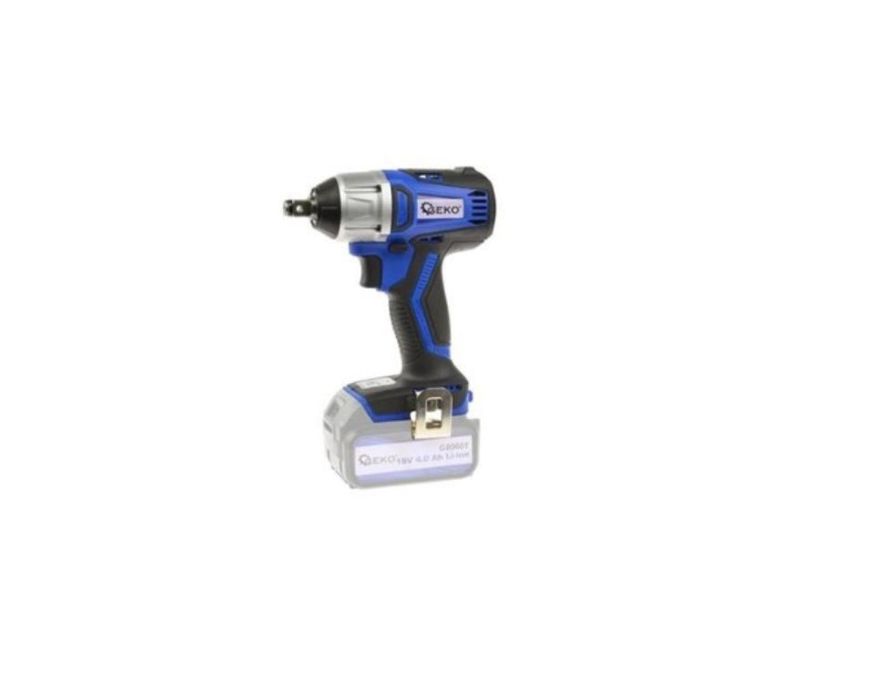 Pistol de impact cu acumulator, 400 Nm, 1/2 ", Geko + 2 acumulatori de 18V 2.0 Ah Li-ion + incarcator