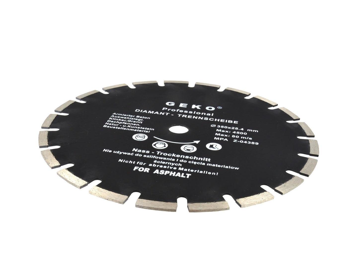 Disc diamantat pentru asfalt 350mm x 25,4mm, GEKO PROFI G00279