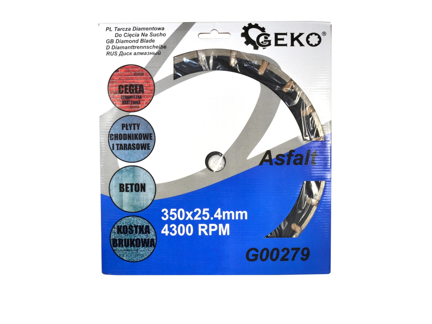 Disc diamantat pentru asfalt 350mm x 25,4mm, GEKO PROFI G00279