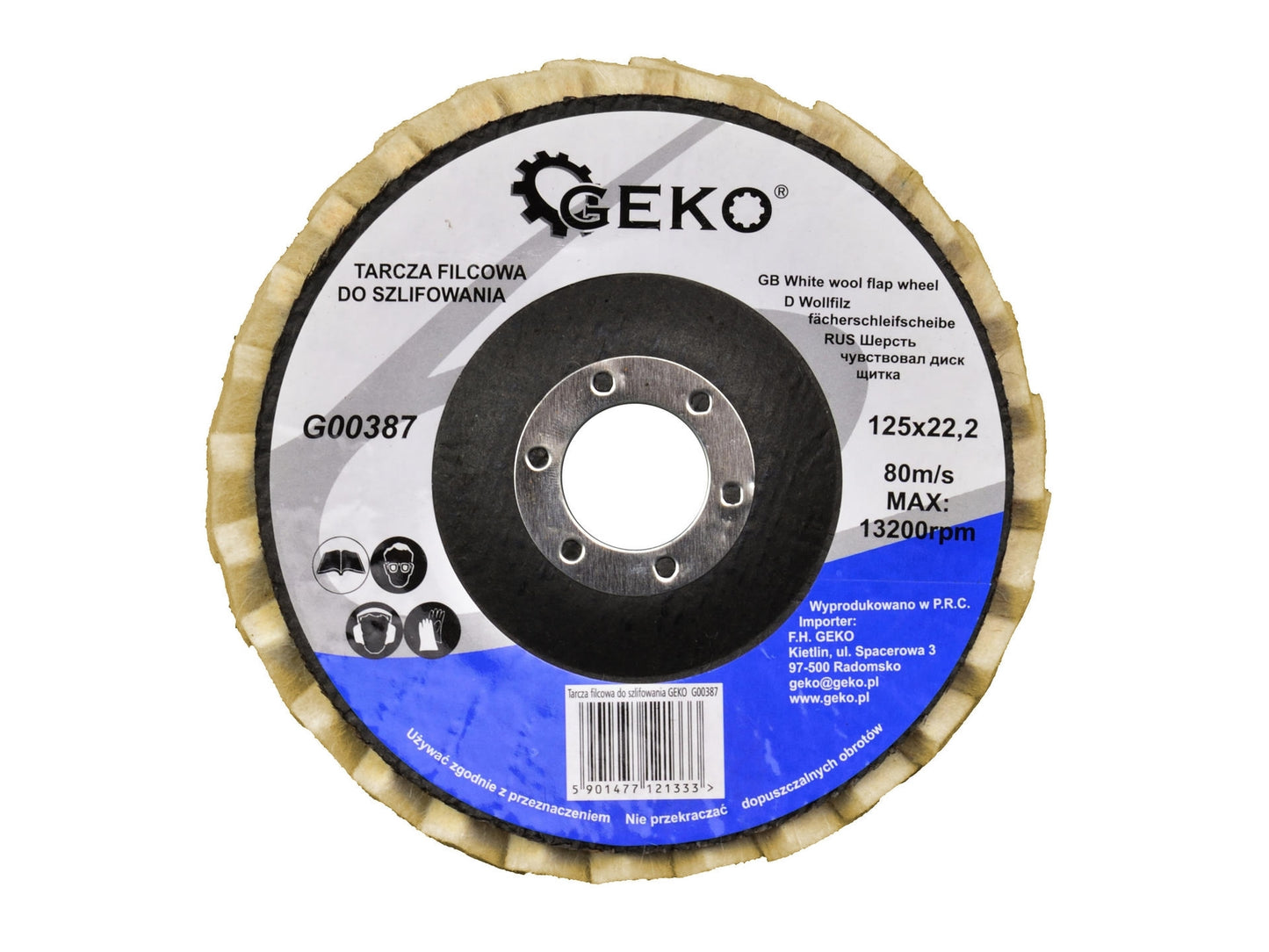 Disc din pasla pentru slefuit 125mm, GEKO G00387