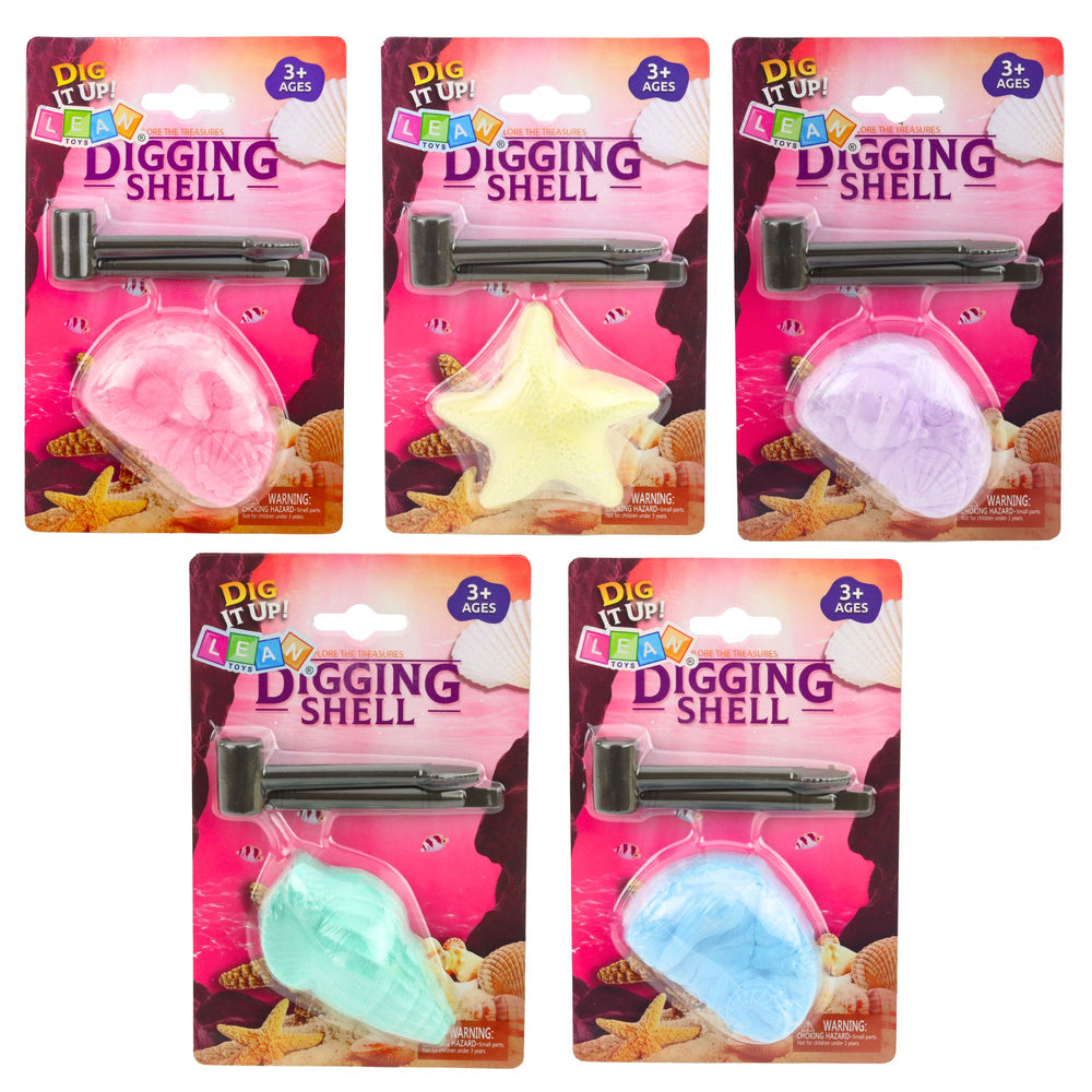 Set de arheologie pentru copii – fosile marine și scoici, cu unelte, Lean 29211