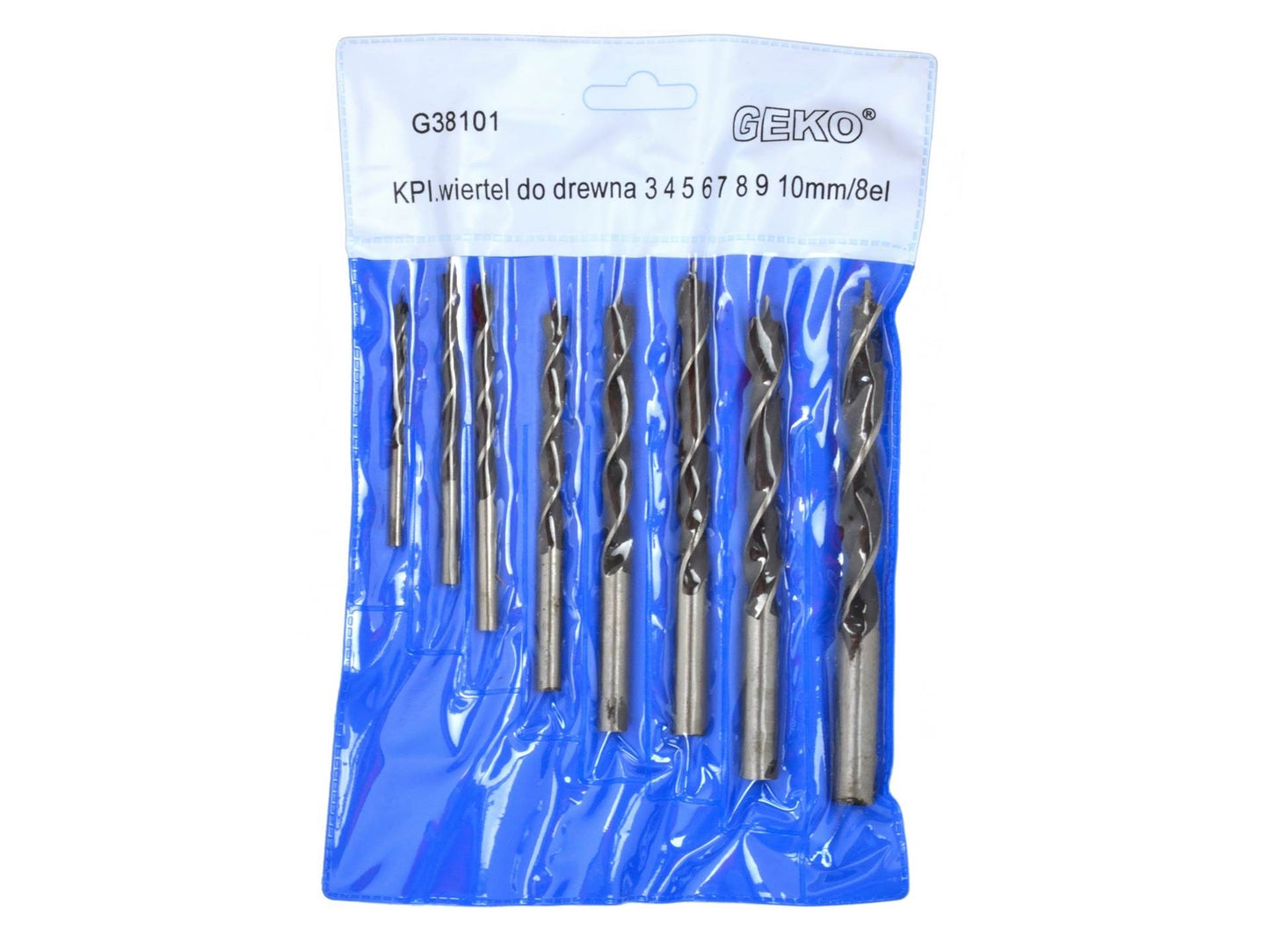 Set burghie pentru lemn, 8 piese, 3-10mm, Geko G38101