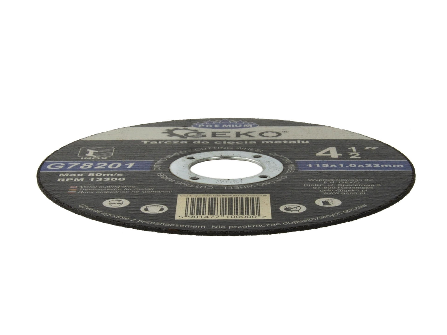 Disc de tăiere a metalului inox GEKO PREMIUM 115x1,0mm, G78201