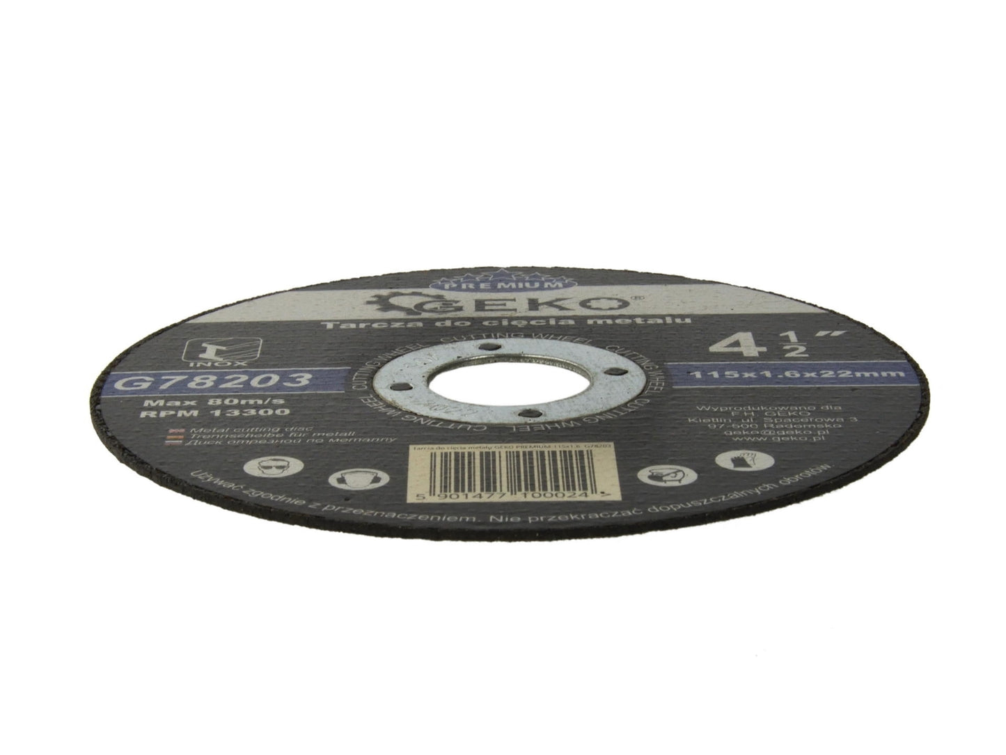 Disc pentru taierea metalului, GEKO PREMIUM, 115mm, G78203