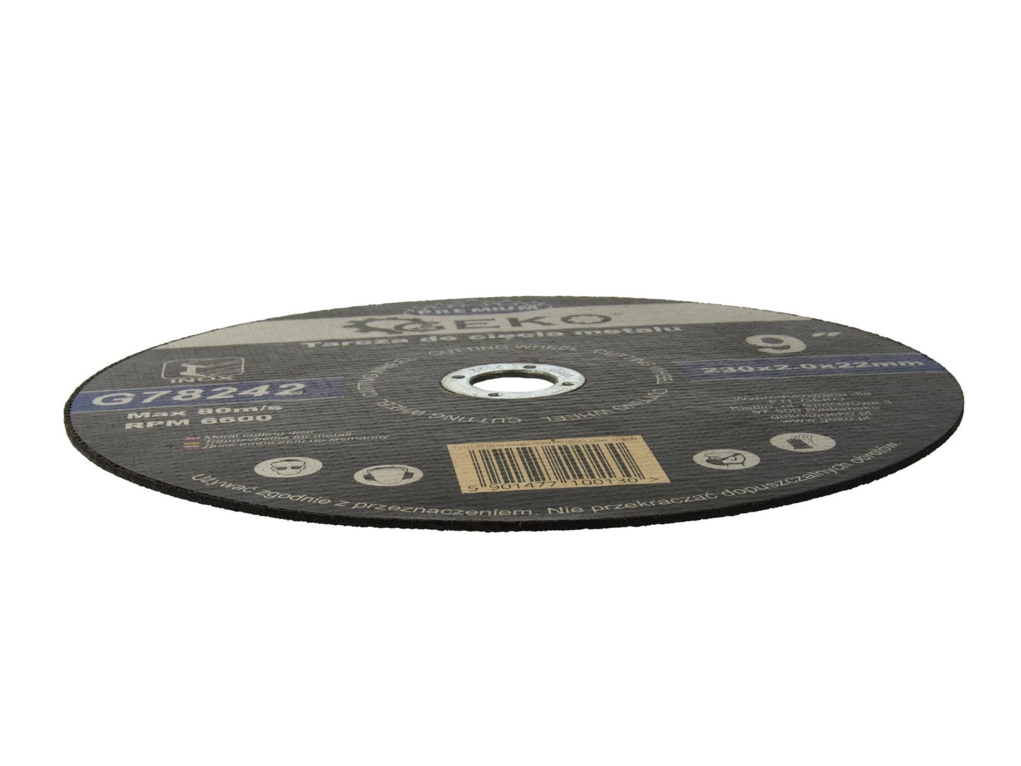 Disc pentru taierea metalului, GEKO PREMIUM, 230mm, G78242