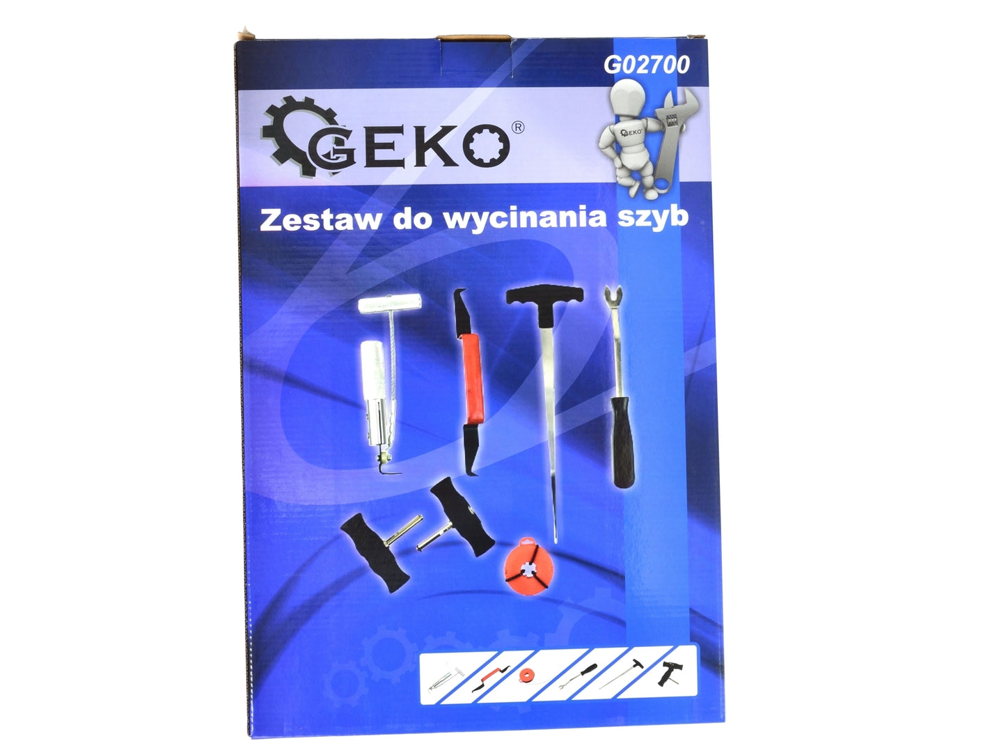 Set 7 piese pentru demontare geamuri auto, Geko G02700