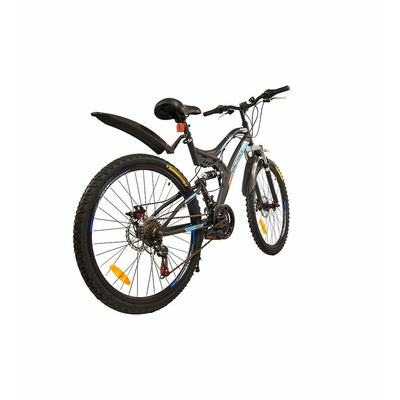 Bicicleta MTB MalTrack Target Blue cu 18 Viteze, Amortizor, Roti 26 Inch, Mountain Bike