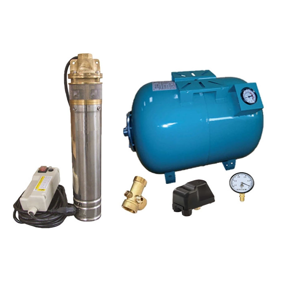 Kit complet sistem hidrofor, pompa submersibila Omnigena SKM 150/100, rezervor de 100 litri cu manometru, presostat, racord 5 cai, manometru, OM0061/100M